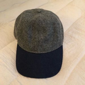 J.Crew Wool Navy Gray Colorblock Hat Baseball Cap